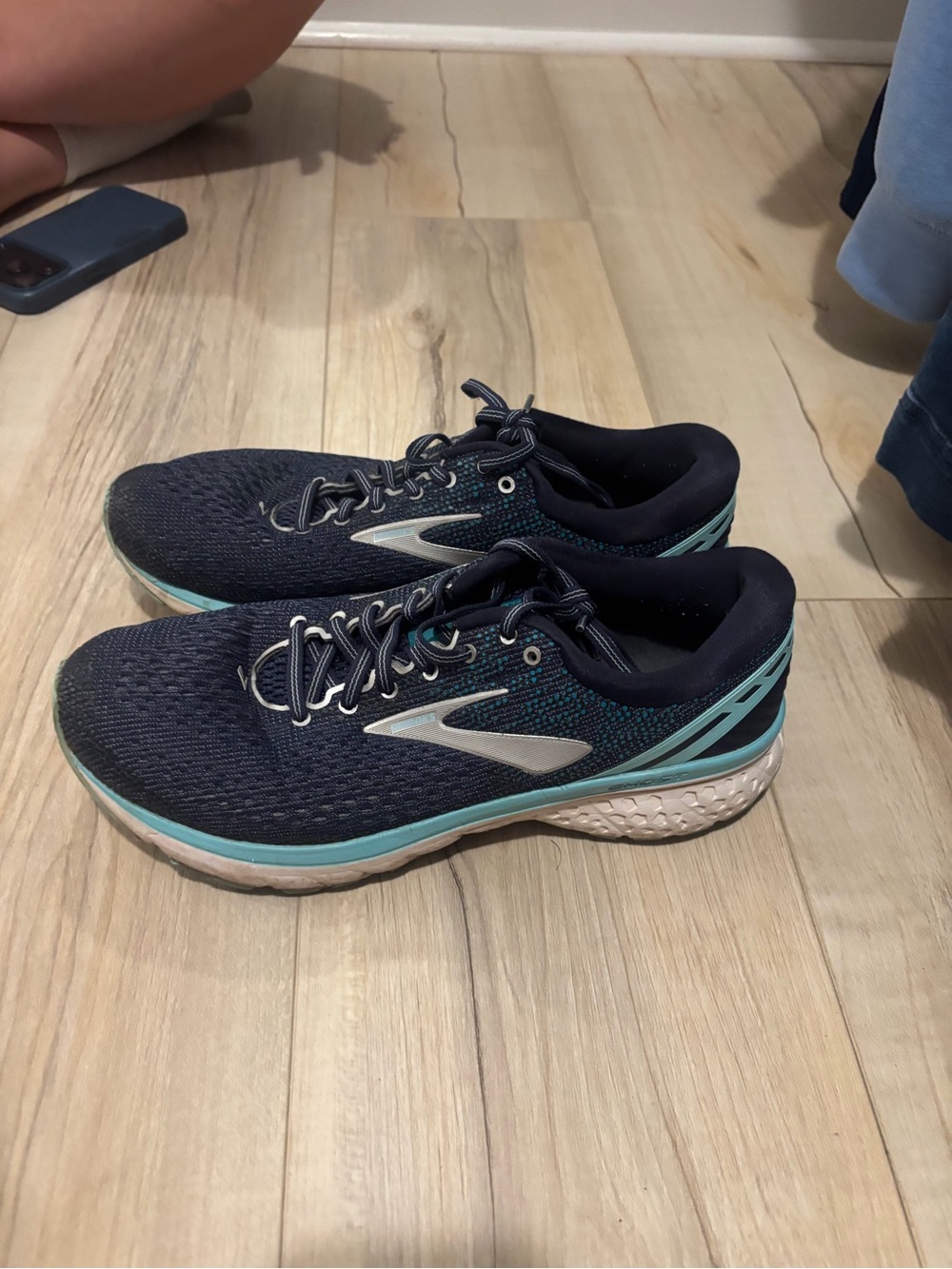 Brooks Women's Navy and Teal Running Shoes